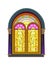 Beautiful colorful Art Nouveau stained glass window. Exclusive offer for luxury interior. Jugendstil architectural style.