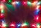 Beautiful and colorful background with twinkling Christmas garland