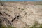 Beautiful, colorful Big Badlands Overlook in Badlands National Park South Dakota