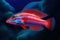 Beautiful Colorful Carpenter\\\'s Flasher Wrasse Surreal Underwater Oasis - Generative AI