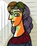 Beautiful colorful cubist woman portrait