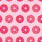 Beautiful colorful cute light pink donuts circle realistic many taste pattern on pink