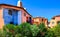 Beautiful colorful houses with nice garden in Sardinia