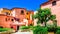 Beautiful colorful houses with nice garden in Sardinia