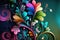 Beautiful colorful intricate floral background. Abstract floral wallpaper, Generative Ai