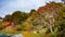 Beautiful and colorful landscape at Ensenada Zaratiegui Bay in Tierra del Fuego National Park, near Ushuaia and Beagle Channel,