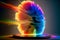 Beautiful colorful lightning explosion DVD 3d rendering. Generative Ai