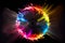 Beautiful colorful lightning explosion DVD 3d rendering. Generative Ai