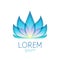 Beautiful colorful lotus flower logo sign