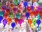 Beautiful colorful murano glass balls handmade in Venice, Italy. Traditional carnival in Venice. Colorful balloons made of