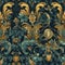 Beautiful colorful rich jungle seamless pattern, created with generative AI