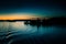 A beautiful, colorful seascape of the Sweden winter eventing from a ferry