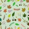 Beautiful and colorful seasonal leaf pattern vector illustration