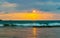 Beautiful colorful sunset landscape panorama from Bentota Beach Sri Lanka