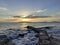 Beautiful colorful sunset in the ocean in Croatia on island, Losinj