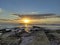 Beautiful colorful sunset in the ocean in Croatia on an island, Losinj