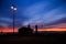 A beautiful colorful sunset view on the Morecambe beach