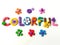 Beautiful colorful text plasticine clay, variety flowers dough