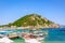 Beautiful and colorful view of the island of Corfu on a summer day, which is a Greek island of the Ionian Sea