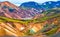 Beautiful colorful volcanic mountains Landmannalaugar in Iceland