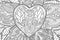 Beautiful coloring book page with heart shape