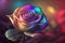 Beautiful coloured multicolor rose isolated for your birthday. Flower rose.