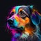 beautiful coloured painting of a dog Close up of a dog generative ai