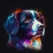 beautiful coloured painting of a dog Close up of a dog generative ai