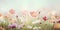 Beautiful colourful bloomed flower field, summer soft background. Ai generated