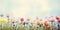 Beautiful colourful bloomed flower field, summer soft background. Ai generated