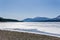 beautiful columbia lake with ice blue sky rocky mountains landscape british columbia canada