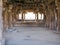 Beautiful columns architecture of ancient ruins of temple in Hampi