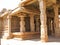 Beautiful columns architecture of ancient ruins of temple in Hampi