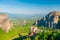 beautiful complex of Meteora monasteries built on rocks, Thessaly