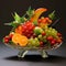 Beautiful composition with fruits in a glass vase