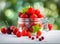 Beautiful composition strawberry, wild strawberry, sweet cherry, cherry, citrus fruits