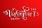 Beautiful concept of Valentines day, red card with white text - vector