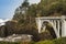 A beautiful concrete bridge on the wild Oregon coastline