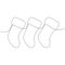 Beautiful continuous line Christmas socks design vector
