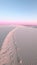 Beautiful cool and serene desert with pink ambient light transitioning from night to day.