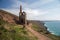 Beautiful Cornish landscape with purple heather foreground