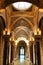 Beautiful corridor with archs and pillars of Monserrate Palace in Sintra