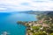 Beautiful countryside landscape around village Cefalu, Sicily, Italy located in a bay on the Tyrrhenian coast