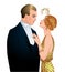 Beautiful couple in art deco style. Retro fashion: glamour man a