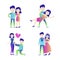 Beautiful Couples Character Mascot Design With Soft Gradient Color 2