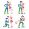 Beautiful Couples Character Mascot Design With Soft Gradient Color 5