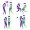 Beautiful Couples Character Mascot Design With Soft Gradient Color 9