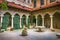 Beautiful courtyard in Stavropoleos Monastery