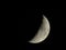 beautiful crescent moon satellite planet far away craters