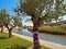 Beautiful crochet trees in Silves in Portugal